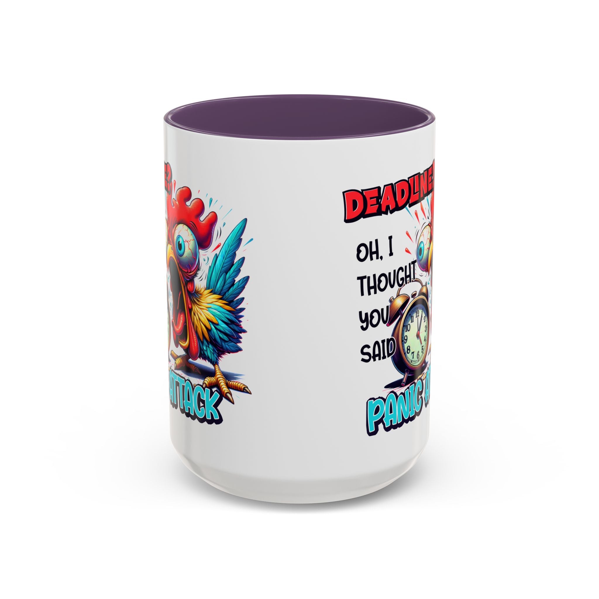Funny Panic Attack Coffee Mug, Quirky Rooster Mug for Stress Relief, Gift for Teachers, Office Humor, Coworker Gift, Fun Coffee Cup