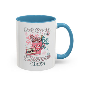 Hot Cocoa & Christmas Movie Mug, Cozy Holiday Cup, Winter Gift, Festive Beverage Container, Cute Coffee Mug