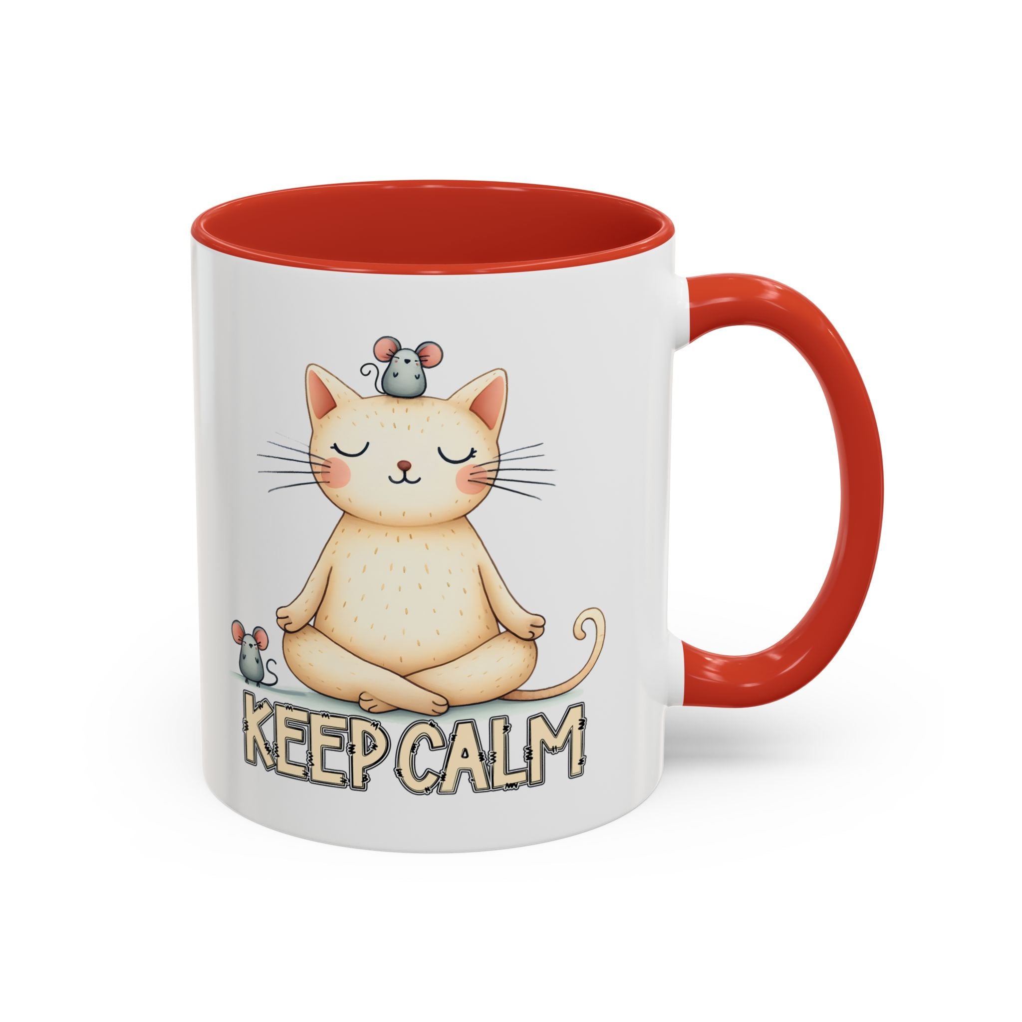 Serene Cat Coffee Mug, Funny Pet Lover's Gift, Cute Keepsake for Relaxation, Relaxing Drinkware, Quirky Home Decor