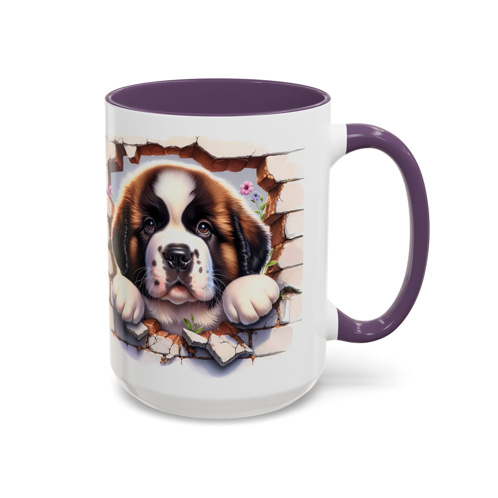 Cute Dog Breakthrough Accent Coffee Mug - Gift for Dog Lovers, Home Decor, Personalized Pet Mug, Puppy Lover's Kitchenware