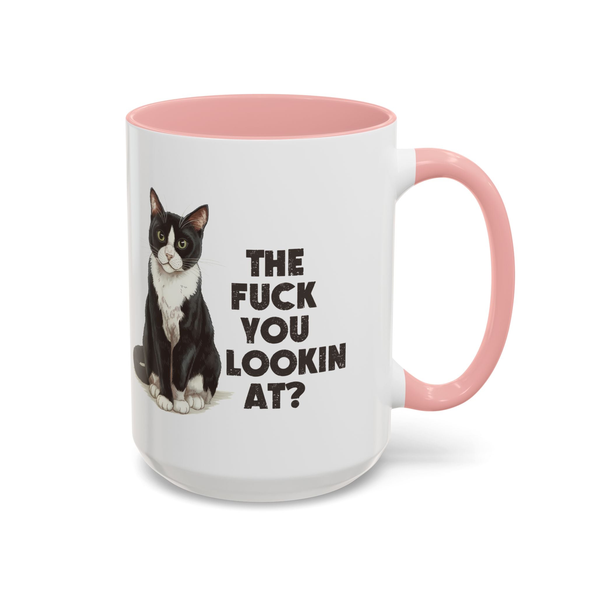 Humorous Cat Accent Coffee Mug - "What You Lookin' At?" 11/15oz attitude and sarcasm