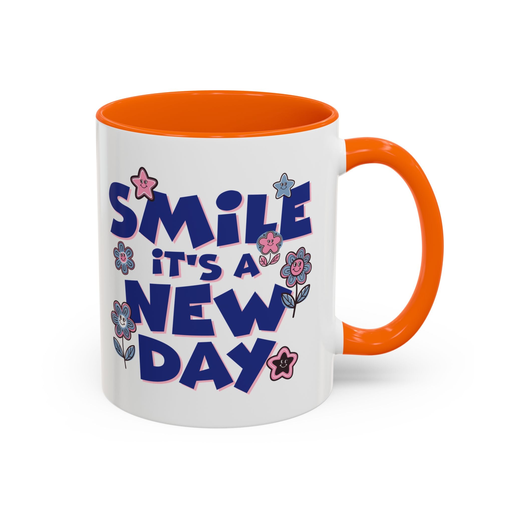 Inspirational Flower Design Coffee Mug - "Smile It's a New Day" - Perfect Gift for Coffee Lovers