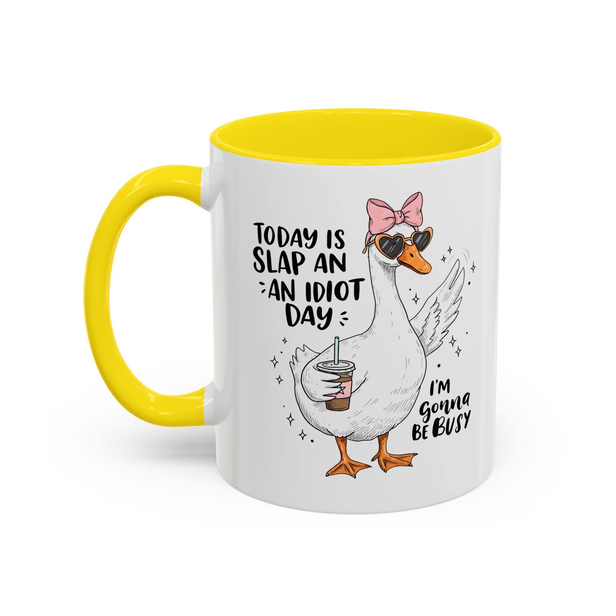 Funny Goose Coffee Mug - Slap an Idiot Day adult humor joke