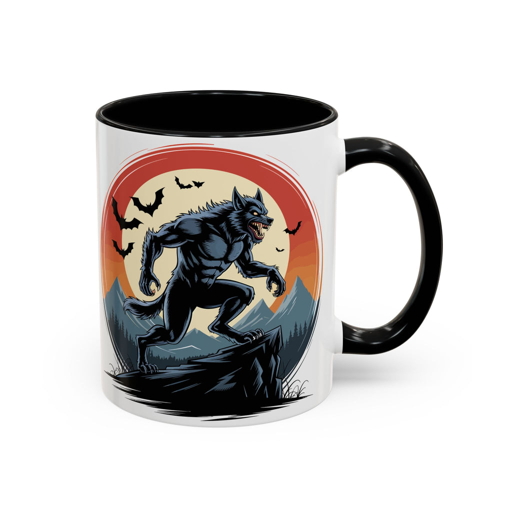 Werewolf Sunset Coffee Mug — Halloween Creature Ceramic Accent Mug (11/15oz) fantasy horror art