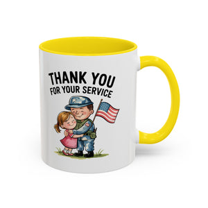 Thank You for Your Service Coffee Mug - 11oz & 15oz Accent Mugs for Veterans Appreciation