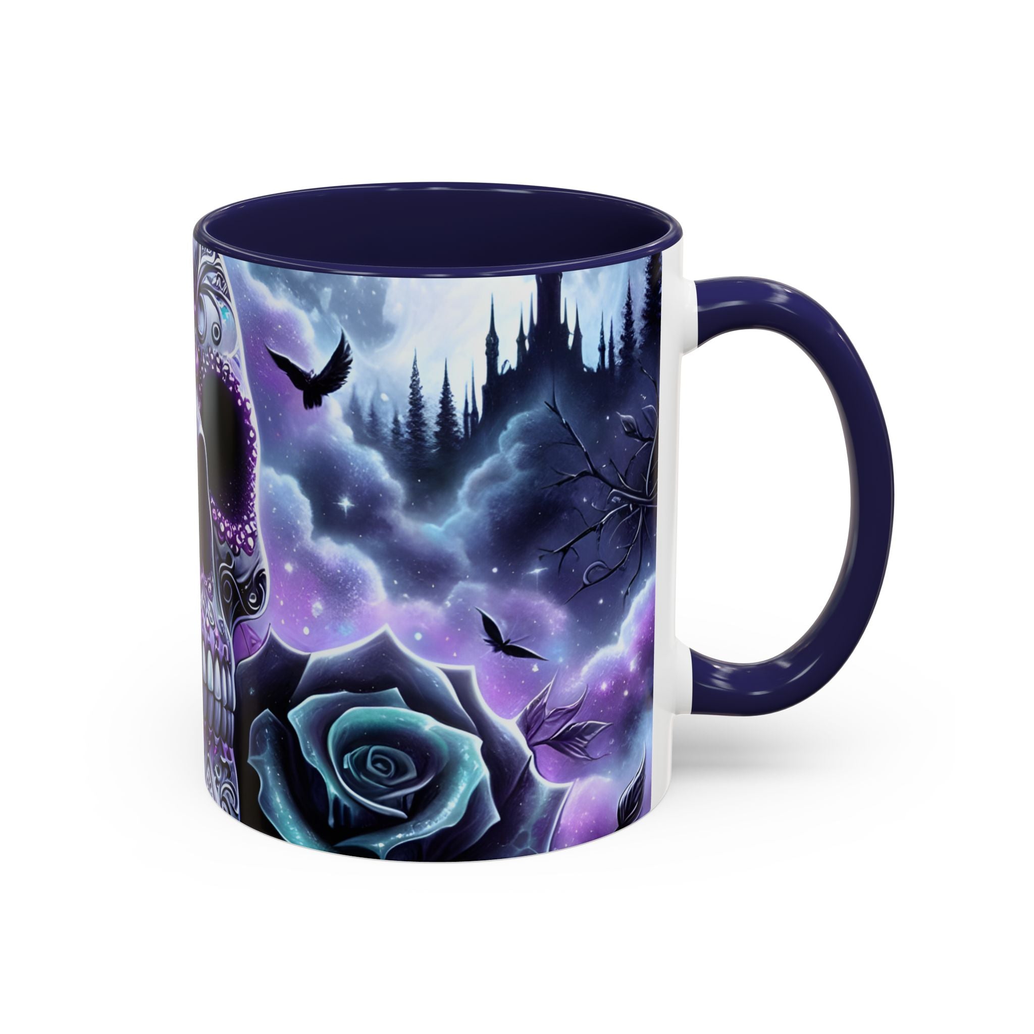 Gothic Skull Accent Coffee Mug - 11oz & 15oz roses fantasy