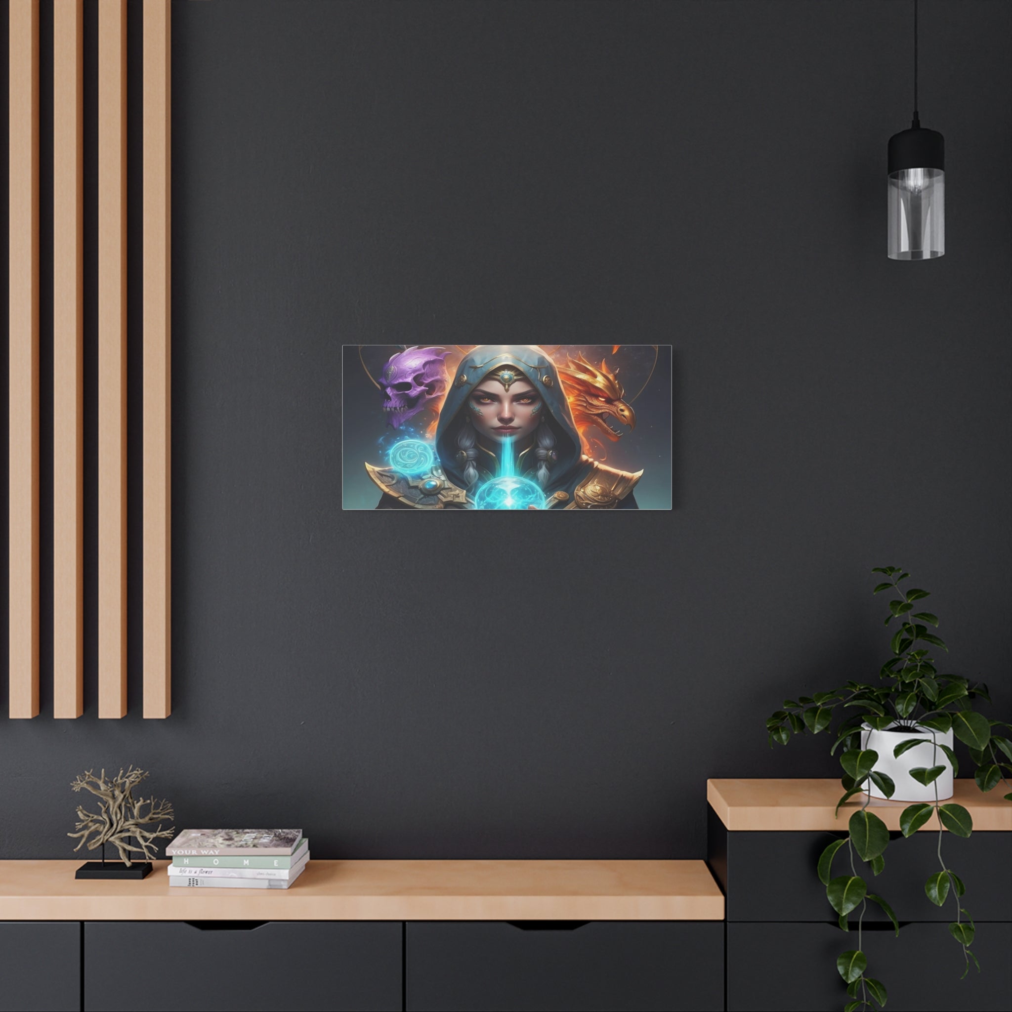 Mystical Sorceress Canvas Artwork - Fantasy Wall Decor