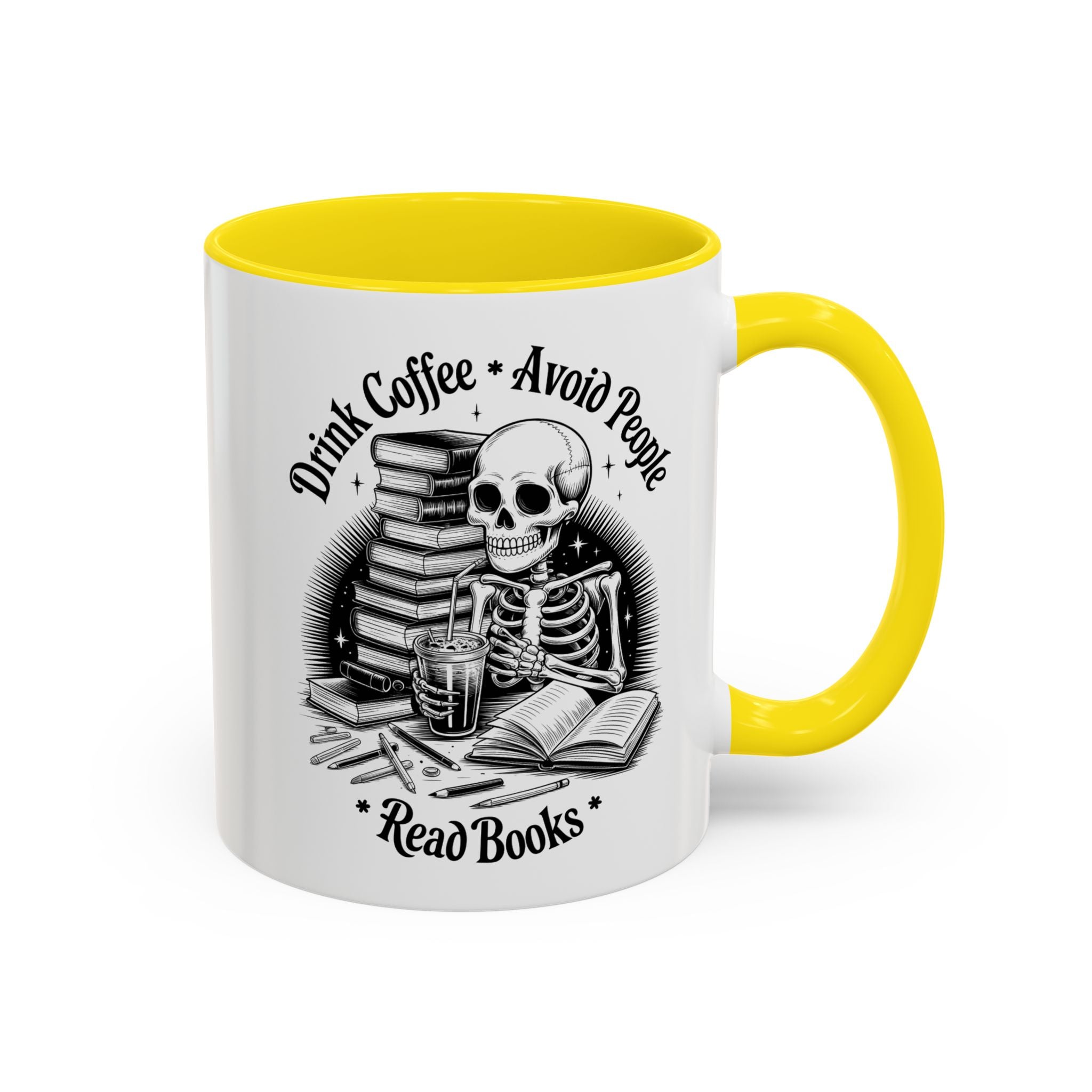 Skeleton Coffee Mug - Drink Coffee, Avoid People funny adult humor
