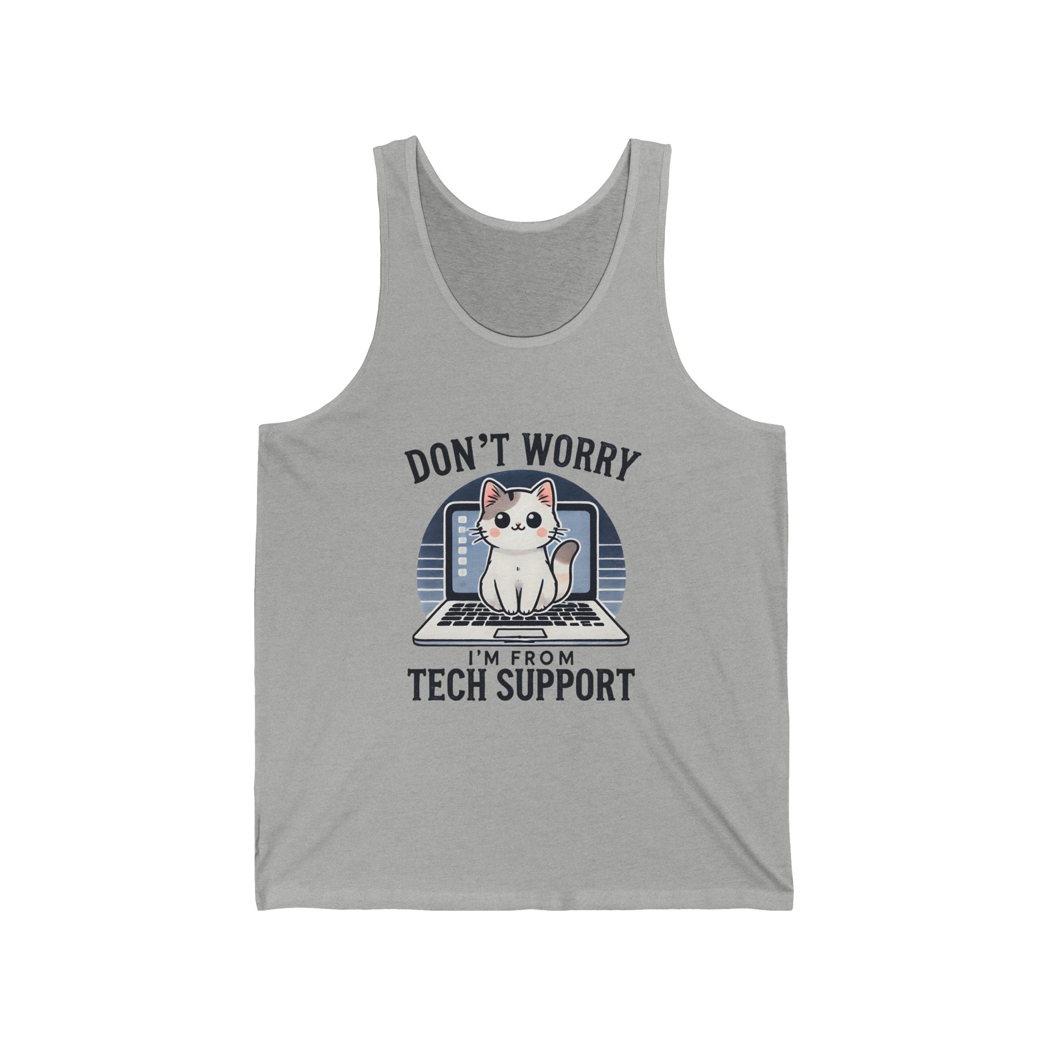 Funny Cat Tech Support Unisex Jersey Tank