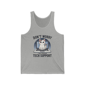 Funny Cat Tech Support Unisex Jersey Tank