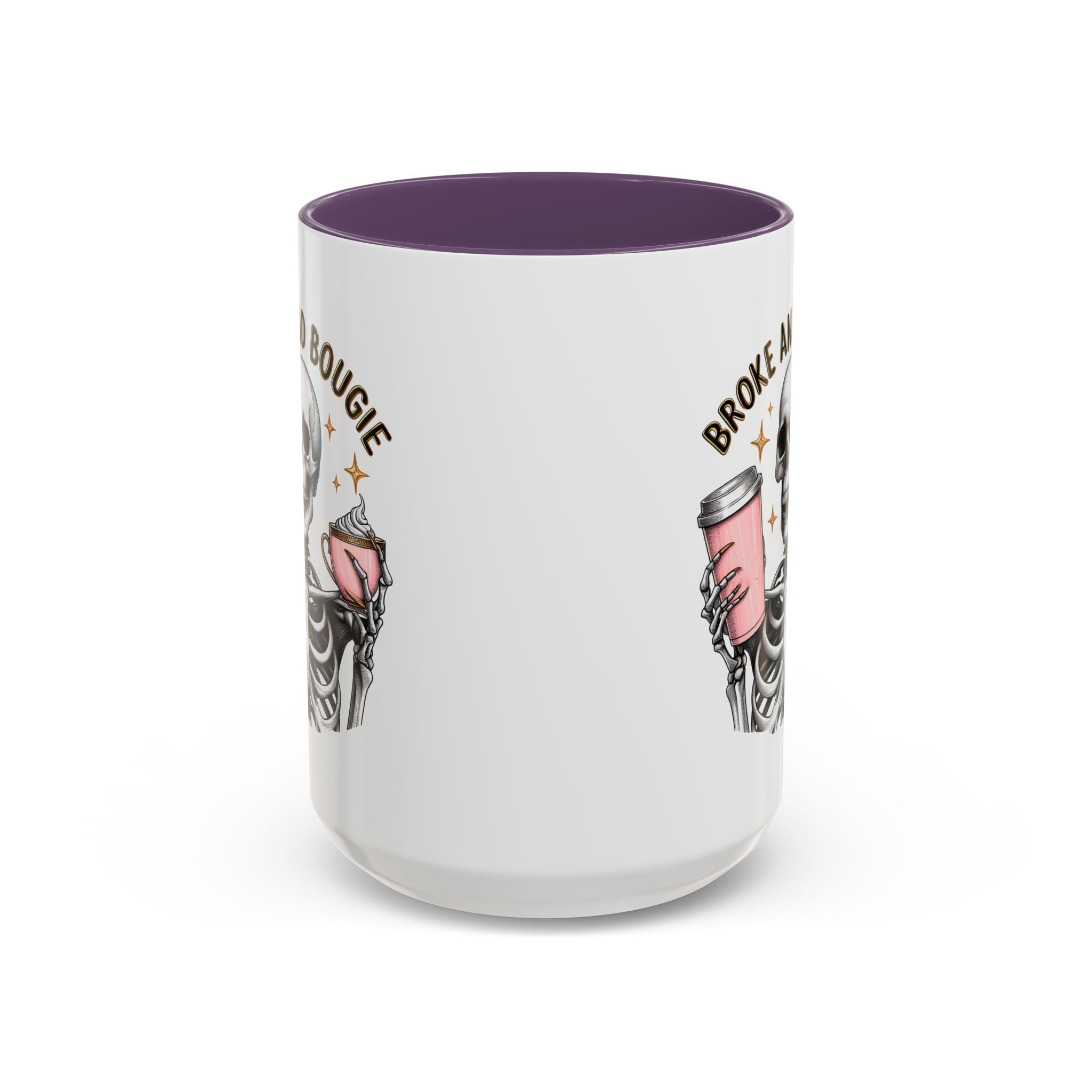 Broke and Bougie Coffee Mug, Skeleton Mug, Halloween Mug, Unique Gift for Coffee Lovers, Spooky Decor