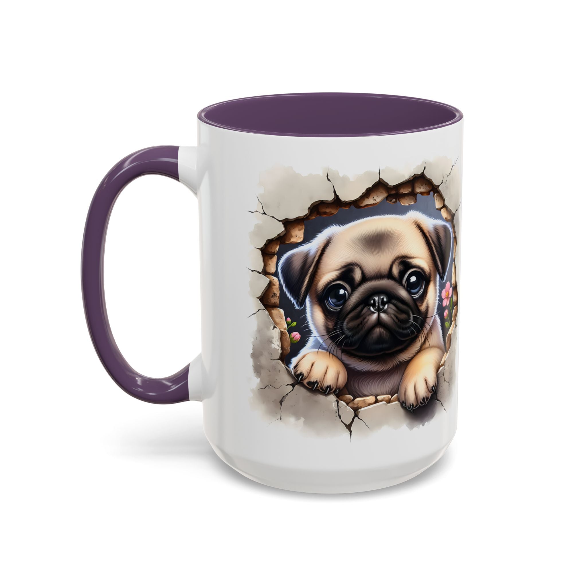 Pug In A Wall Coffee Mug - Cozy Ceramic Cup for Dog Lovers - Cute Pet Gift for Birthdays, Anniversaries, and Holidays
