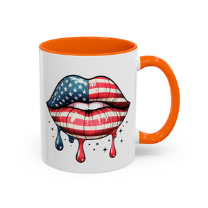 Patriotic Lip Print Coffee Mug – 11oz & 15oz