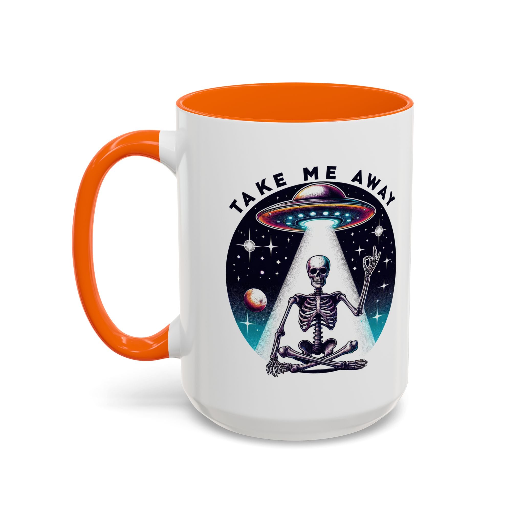 Galactic Skeleton Coffee Mug, Take Me Away Mug, Space-Themed Mug, Unique Gift for alien Lovers, Sci-Fi Cafe Mug