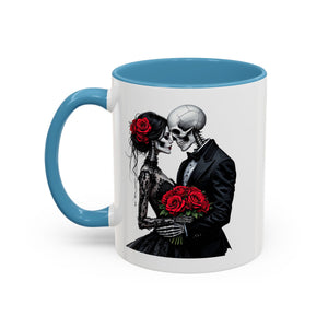 Romantic Skeleton Coffee Mug, Skull Love Mug, Gothic Gift, Halloween Decor, Couple Mug, Unique Coffee Cup