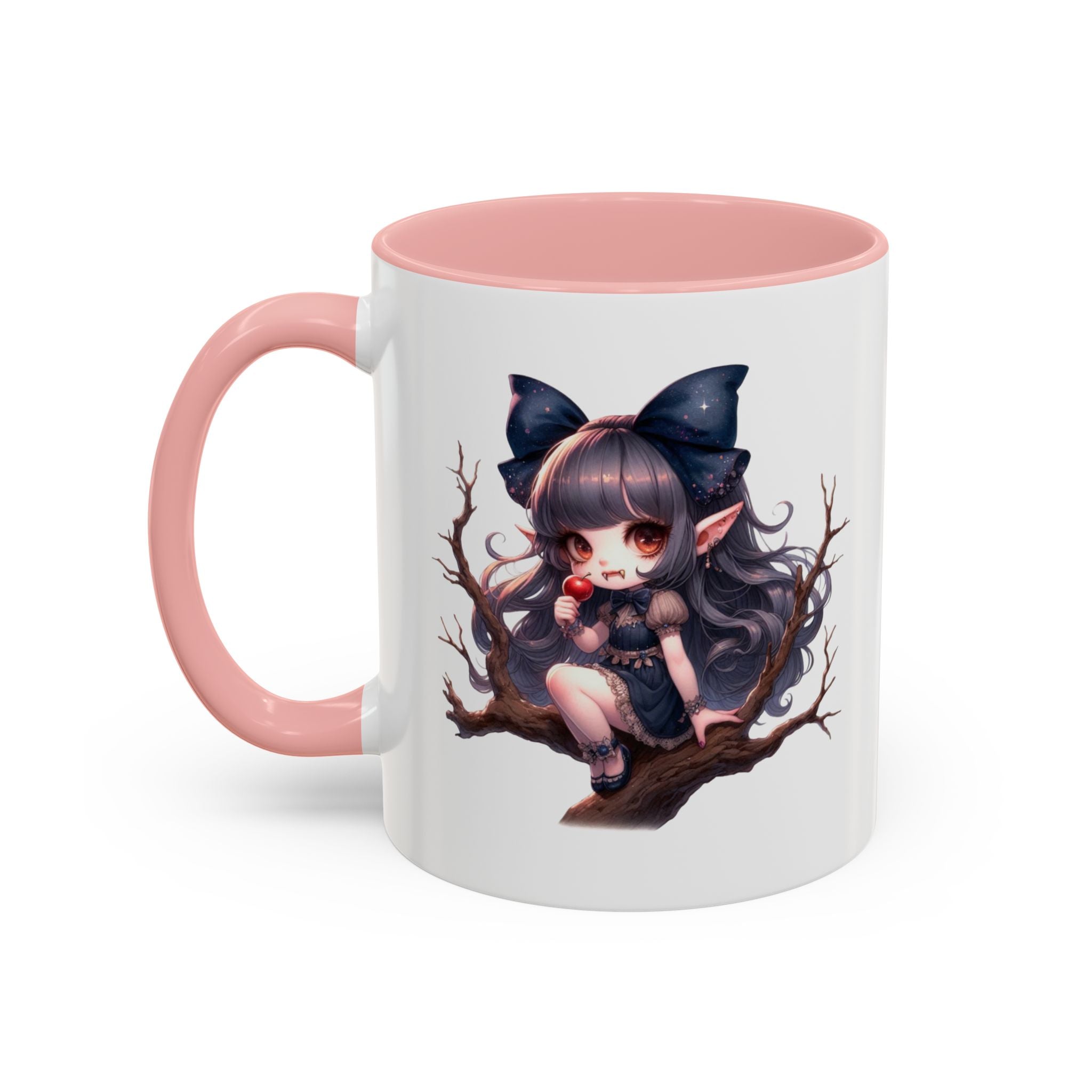 gothic vampire girl in tree horror art Accent Coffee Mug (11, 15oz) png16