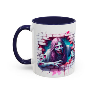 Spooky Zombie Accent Coffee Mug | Halloween Gift, Horror Decor, Unique Coffee Cup, Gothic Style, Zombie Art