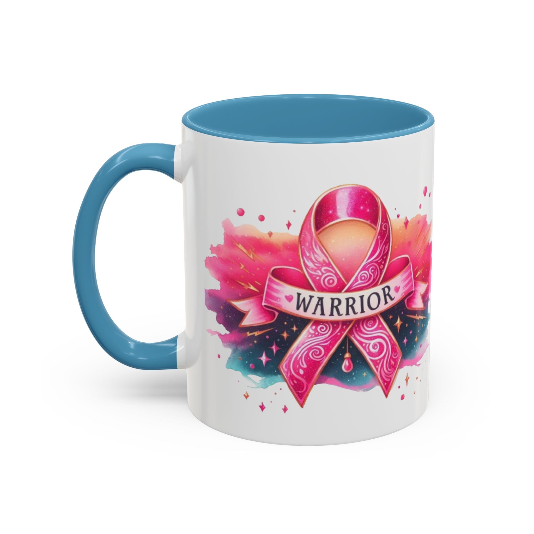 Pink Ribbon Warrior Coffee Mug, Support Breast Cancer Awareness Gift, Inspirational Mug, Cancer Survivor Merchandise, 11oz 15oz Mug