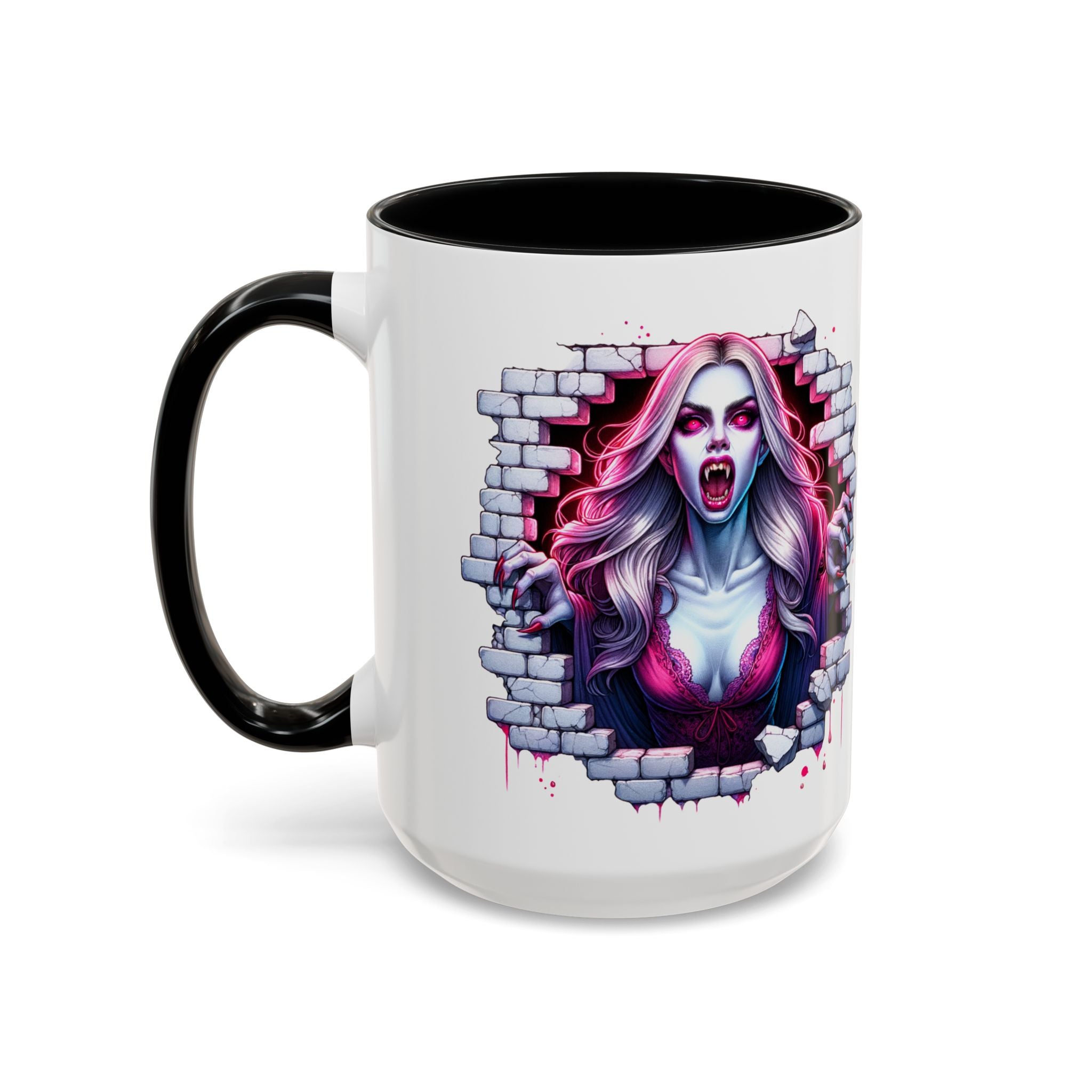 Vampire Wall Art Coffee Mug - Gothic,  Perfect Gift for Halloween, Unique Art Mug, Monster Mug, Fantasy Drinkware