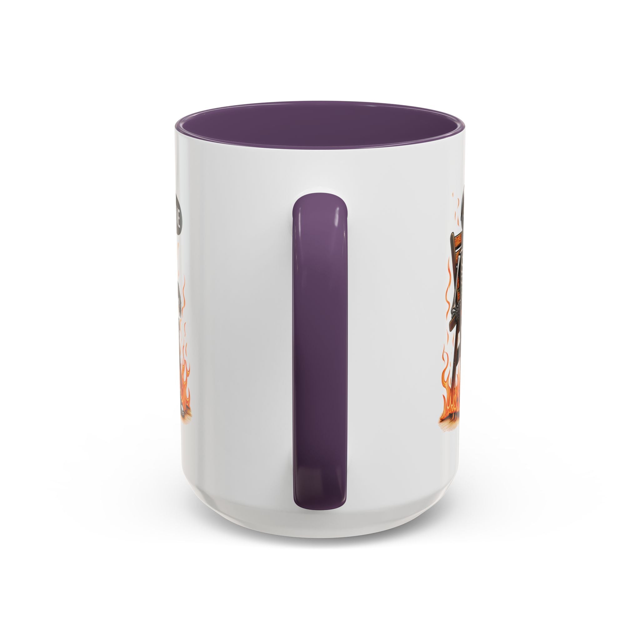 Funny I'M fine  Skeleton on fire Coffee Mug - Humor Gift for Halloween, Coffee Lovers,  Decor, Gag Gift, 11-15oz Accent Mug