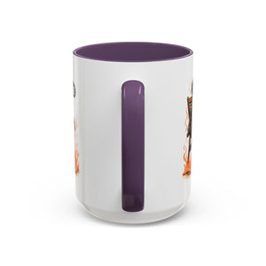 Funny I'M fine  Skeleton on fire Coffee Mug - Humor Gift for Halloween, Coffee Lovers,  Decor, Gag Gift, 11-15oz Accent Mug