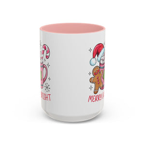 Festive Gingerbread Coffee Mug, Christmas Gift, Holiday Coffee Cup, Merry & Bright Mug, Winter Mug, Hot Chocolate Holder