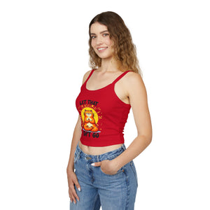 Funny Cat Women's Spaghetti Strap Tank Top - "Let That Sh*t Go" Design