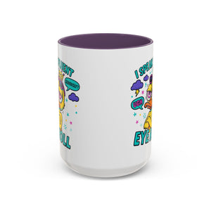 attitude Sassy Eye Roll Coffee Mug,  for Coffee Lovers, Gift for Friends, Quirky Tea Mug, Humor  Cute Kitchen Decor