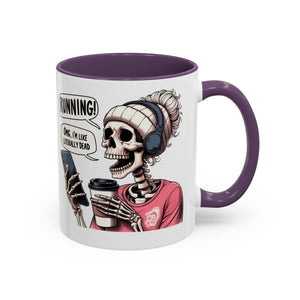 Running Skeleton Coffee Mug - Perfect for Fitness Lovers, Halloween Decor, Gift for Runners, Funny Tea Cup, Workout Enthusiast