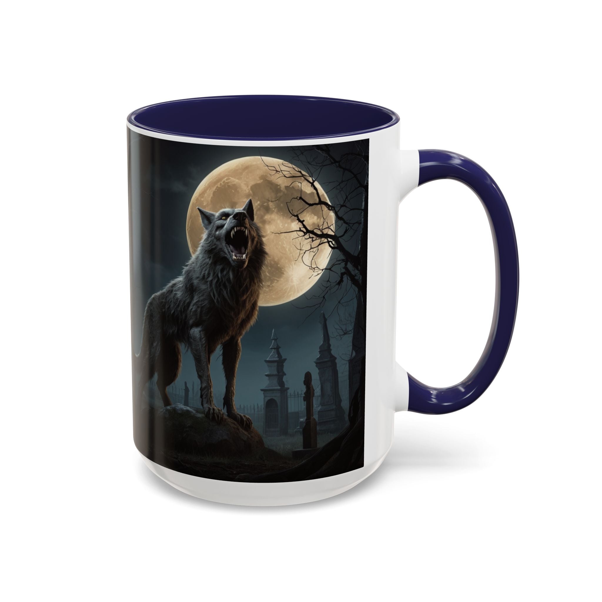 Werewolf Moon Coffee Mug — Gothic Wolf Moonlit Accent Mug fantasy horror art