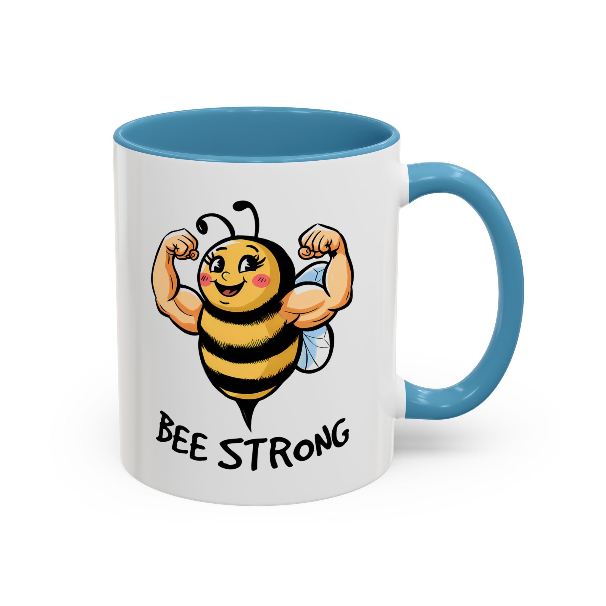 Bee Strong Accent Coffee Mug - Motivational Mug for Strength and mental health