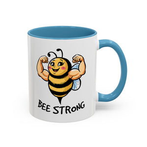 Bee Strong Accent Coffee Mug - Motivational Mug for Strength and mental health