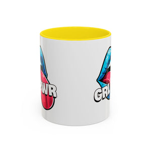 GRL PWR Accent Coffee Mug - Bold Fun Design for Empowerment, Great Gift for Friends, Coffee Lovers, Birthdays, and Celebrations