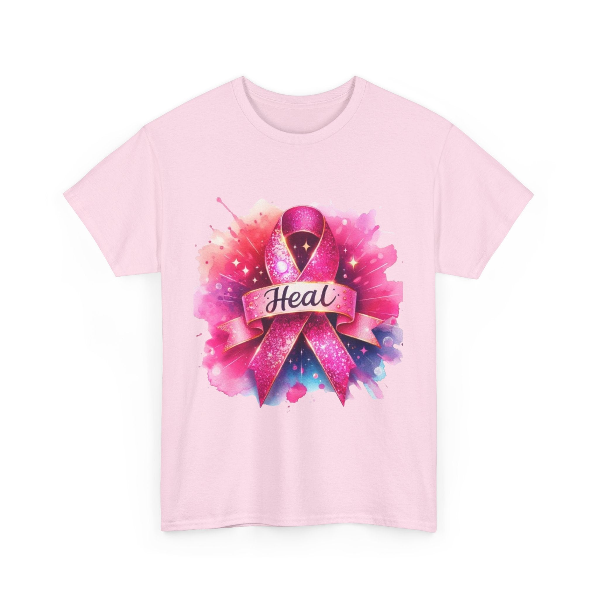 Breast Cancer Awareness Tee, Heal Ribbon Shirt, Supportive Gift, Unisex Cotton T-Shirt, Inspirational Apparel, Pink Ribbon Top