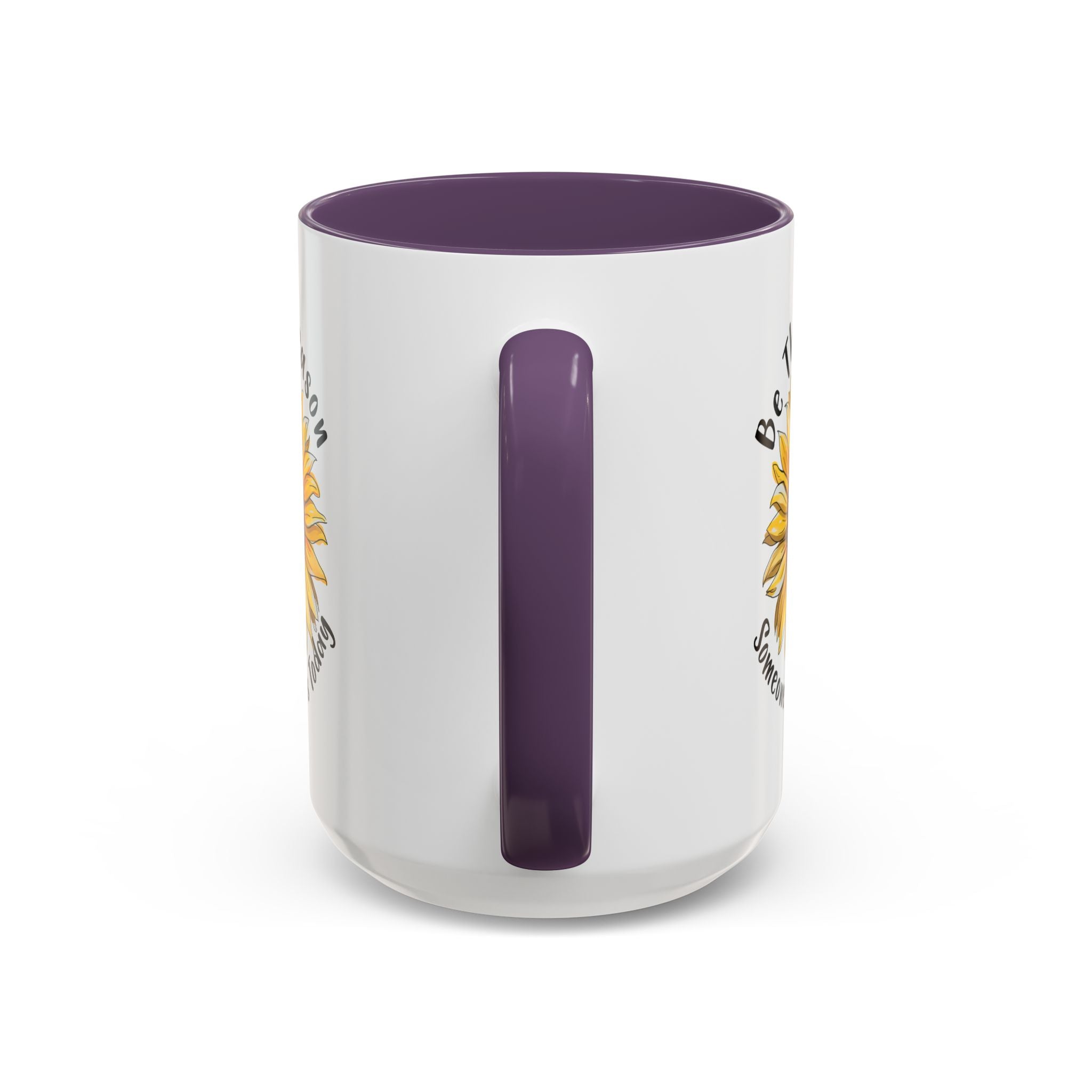 Sunflower Smile Accent Coffee Mug - Cheerful Gift for Friends, Inspirational Mug, 11oz/15oz, Daily Motivation, Brighten Someone's Day