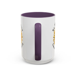Sunflower Smile Accent Coffee Mug - Cheerful Gift for Friends, Inspirational Mug, 11oz/15oz, Daily Motivation, Brighten Someone's Day