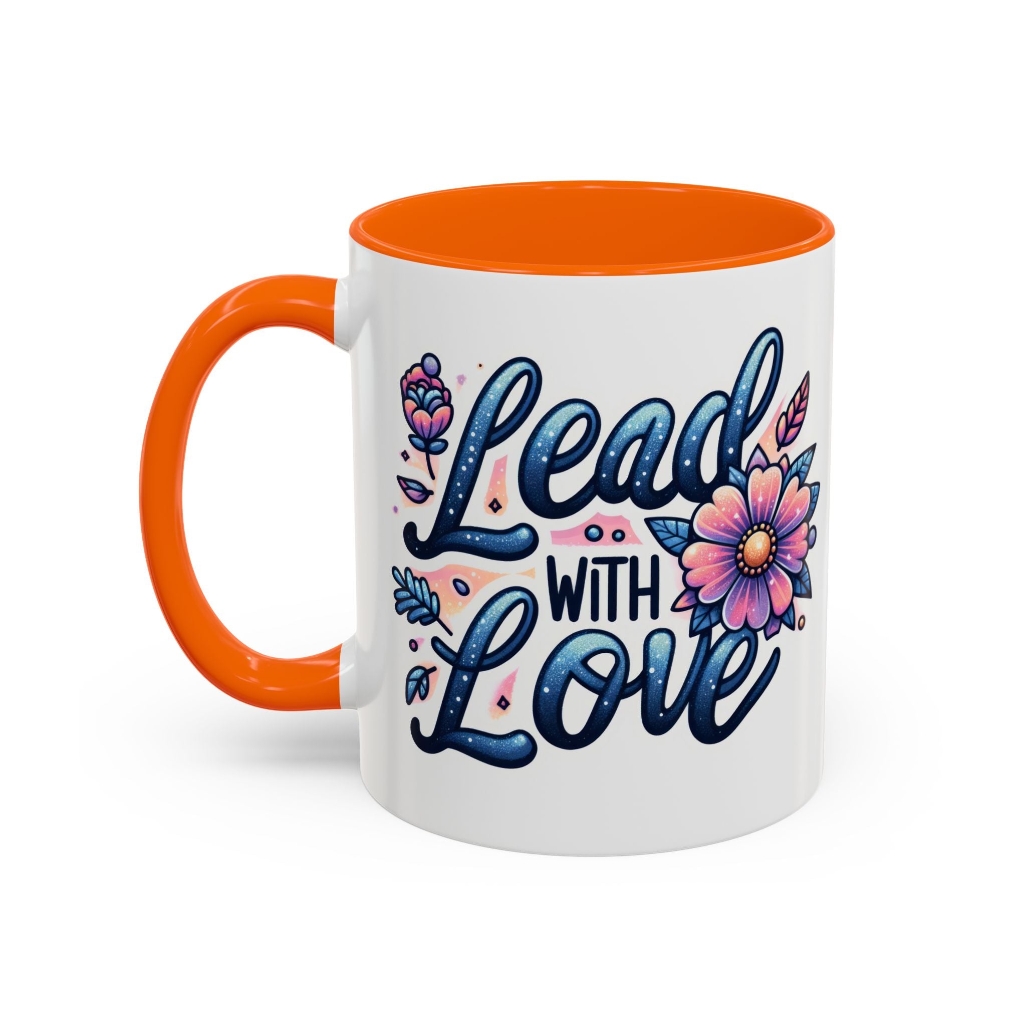 Lead With Love Accent Coffee Mug — Floral Inspirational 11/15oz