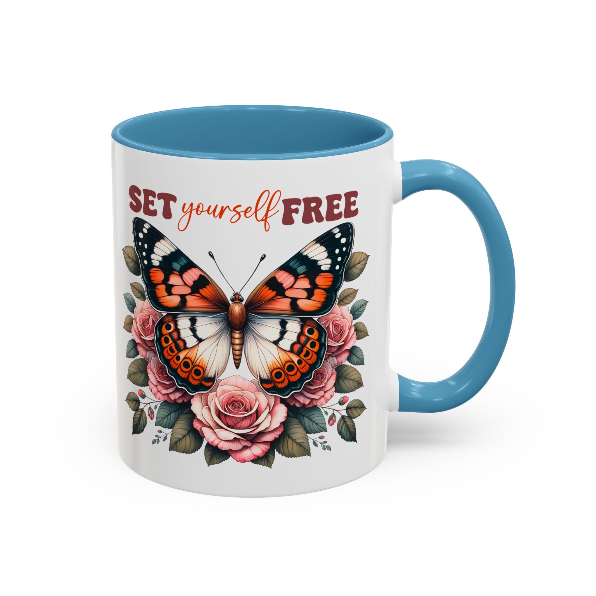 Butterfly Inspiring Coffee Mug - Set Yourself Free positive vibe mental health freedom