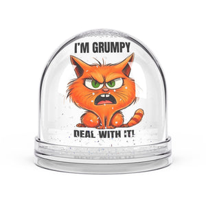 Grumpy Cat Snow Globe, Whimsical Decor, Cute Gifts, Funny Home Accent, Collectible Keepsake, Cat Lover Present