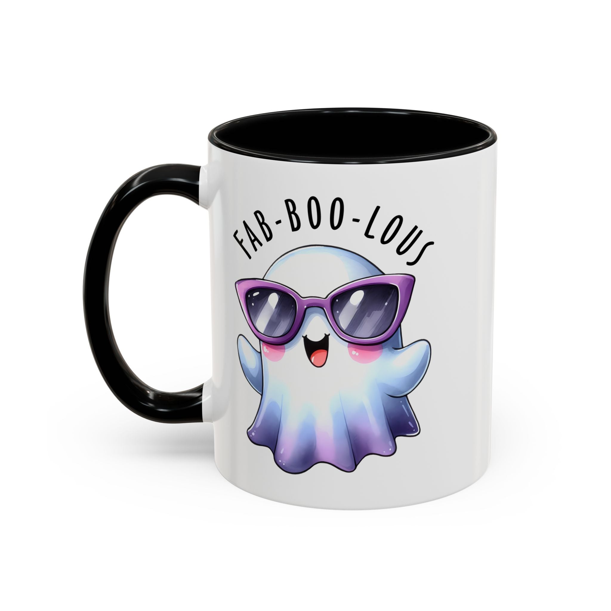 Fab-Boo-Lous Ghost Coffee Mug | Cute Halloween Mug, Fun Gift for Ghost Lovers, Spooky Seasonal Decor, Adorable Tea Cup