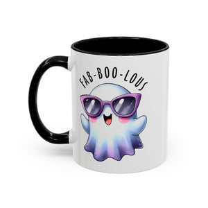 Fab-Boo-Lous Ghost Coffee Mug | Cute Halloween Mug, Fun Gift for Ghost Lovers, Spooky Seasonal Decor, Adorable Tea Cup