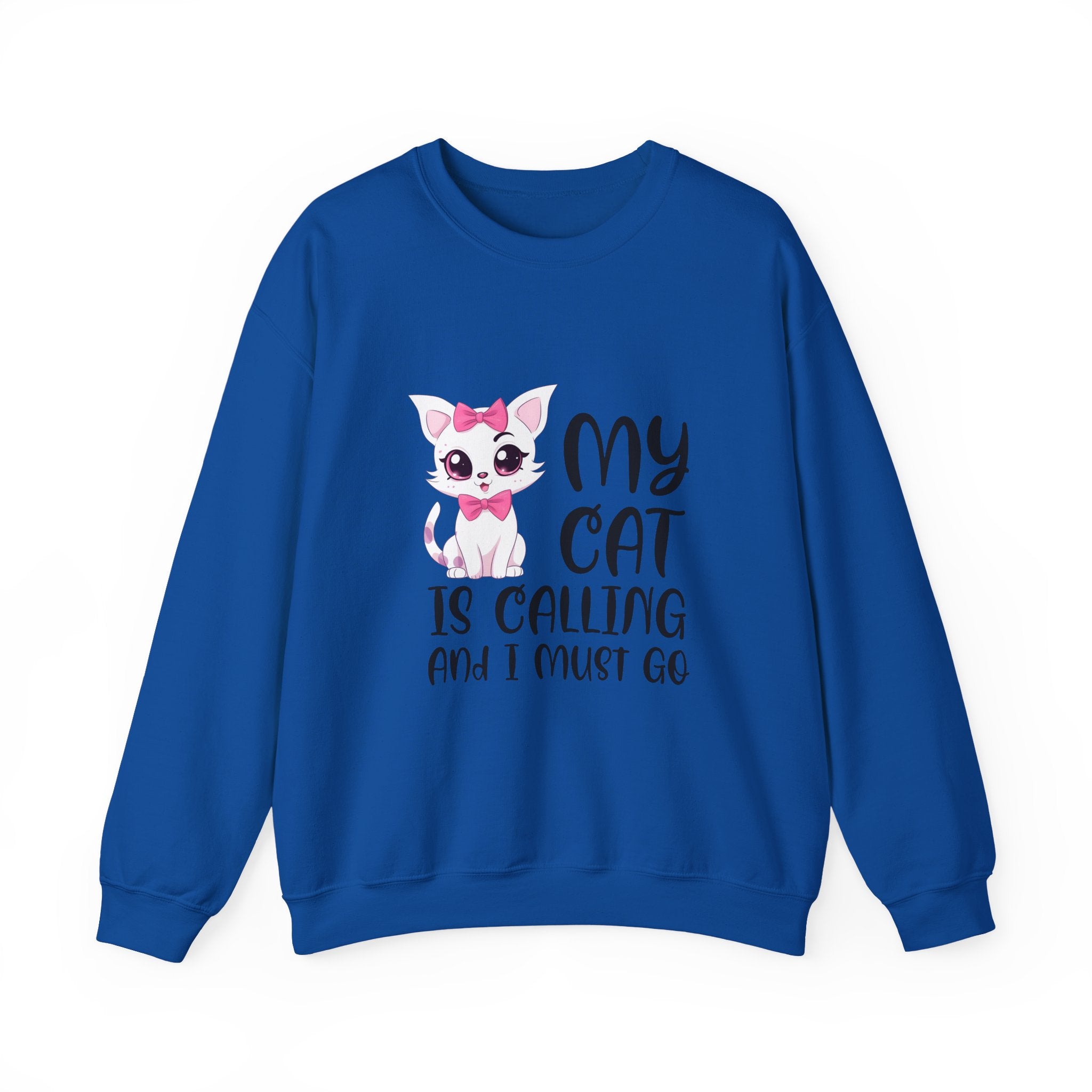 Cute Cat Lover Sweatshirt, My Cat Is Calling Crewneck, Animal Print Pullover, Pet Owner Gift, Cozy Sweatshirt for Cat Moms