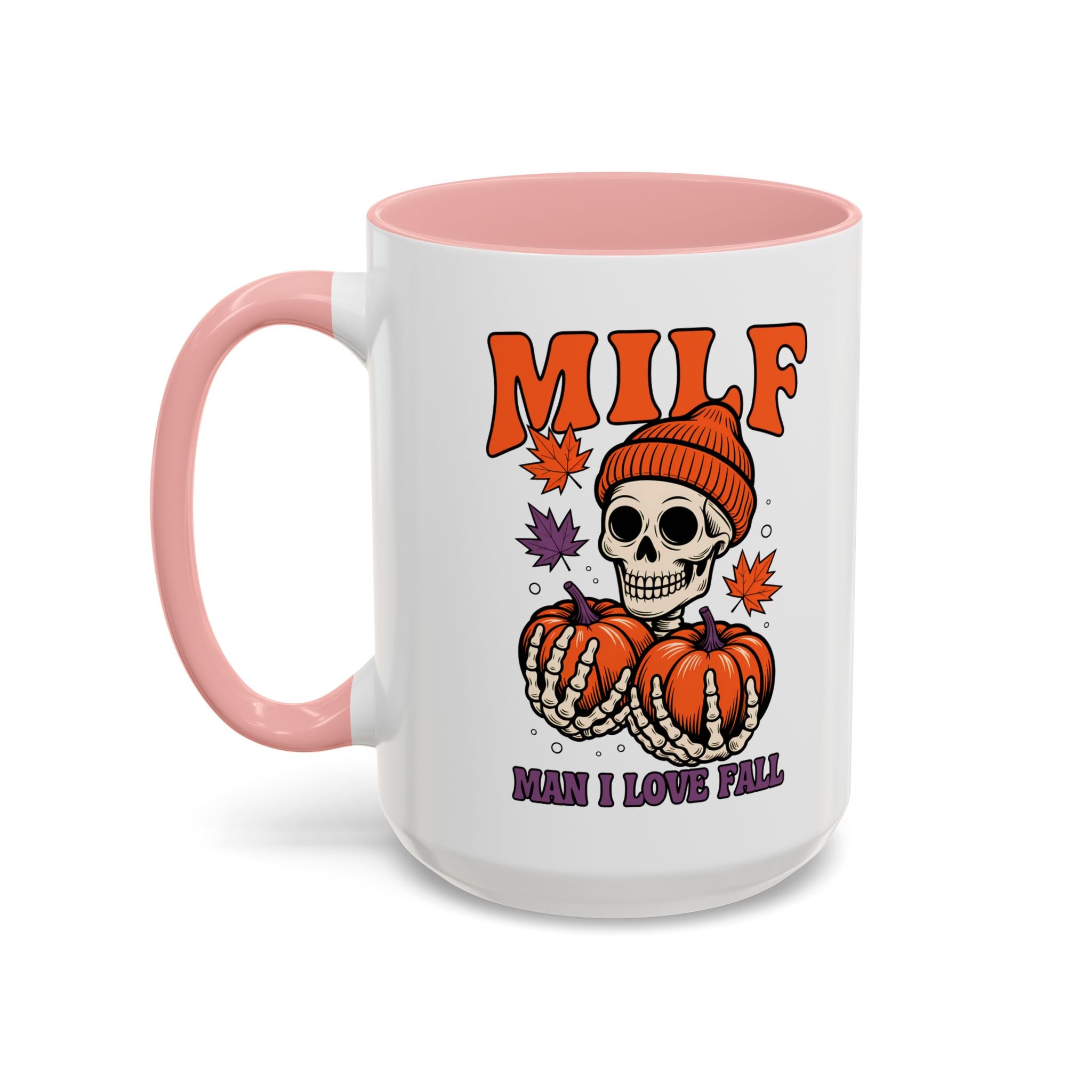 Halloween Pumpkin Skull Coffee Mug – "MILF: Man I Love Fall" funny adult humor sexy time joke
