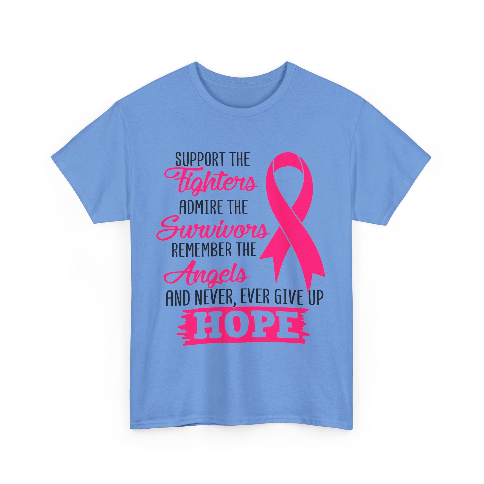 Hope Support Cotton Tee for Fighters and Survivors, Awareness T-Shirt, Breast Cancer Gift, Inspirational Apparel, Unisex Charity Shirt