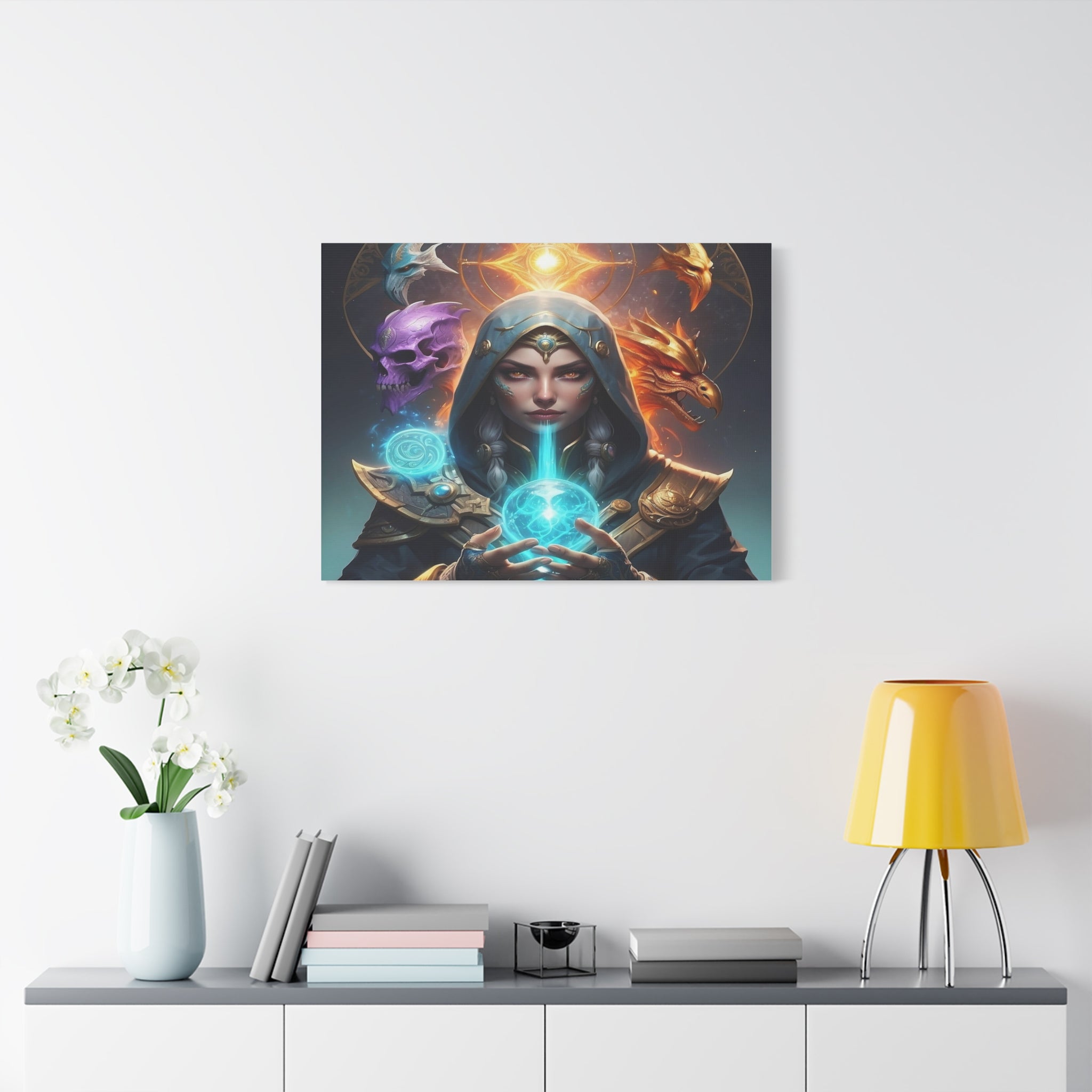 Mystical Sorceress Canvas Artwork - Fantasy Wall Decor