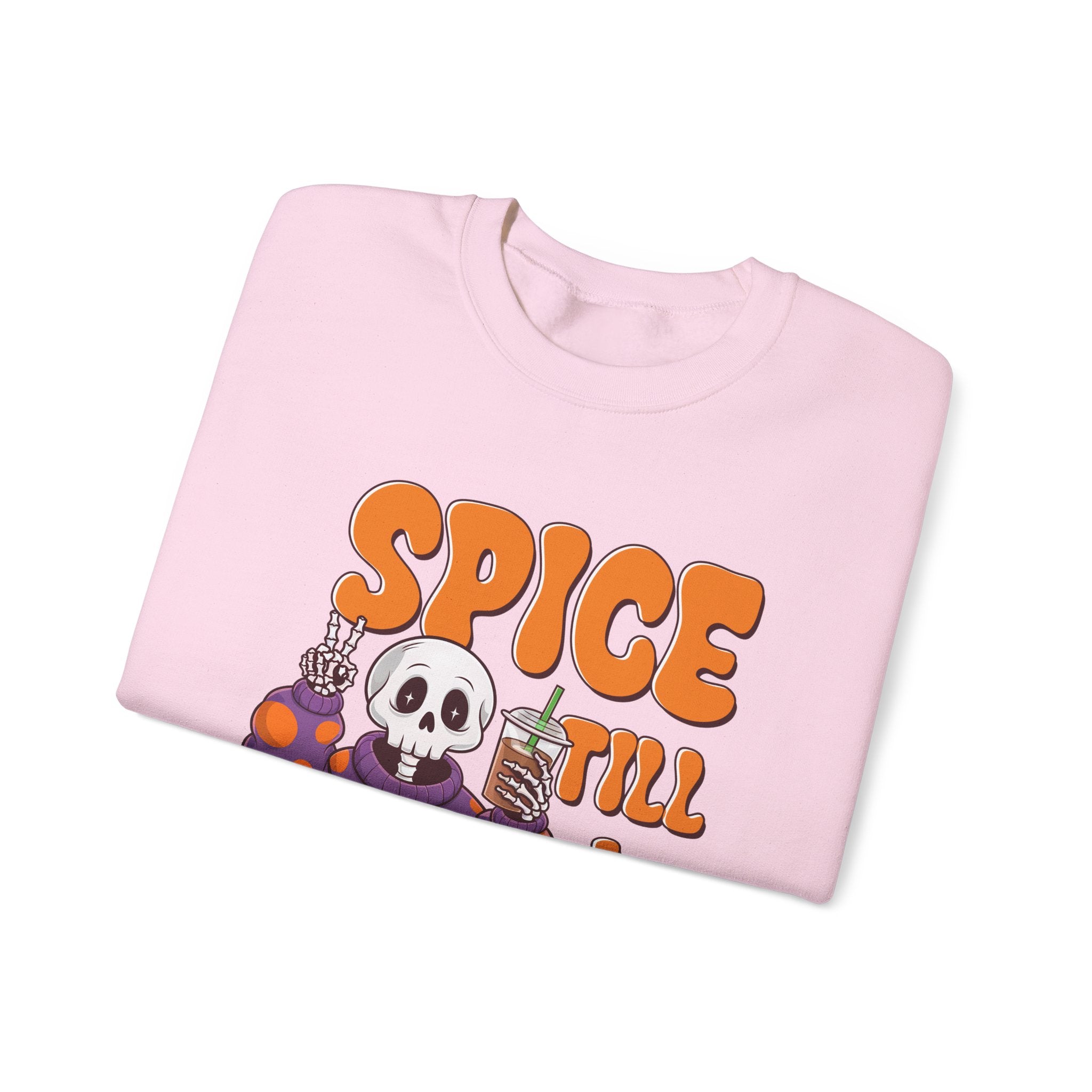 Spooky Fall Sweatshirt - Unisex Crewneck with 'Spice Till I Die' Design, Halloween, Cozy Autumn Vibe, Perfect for Halloween Parties