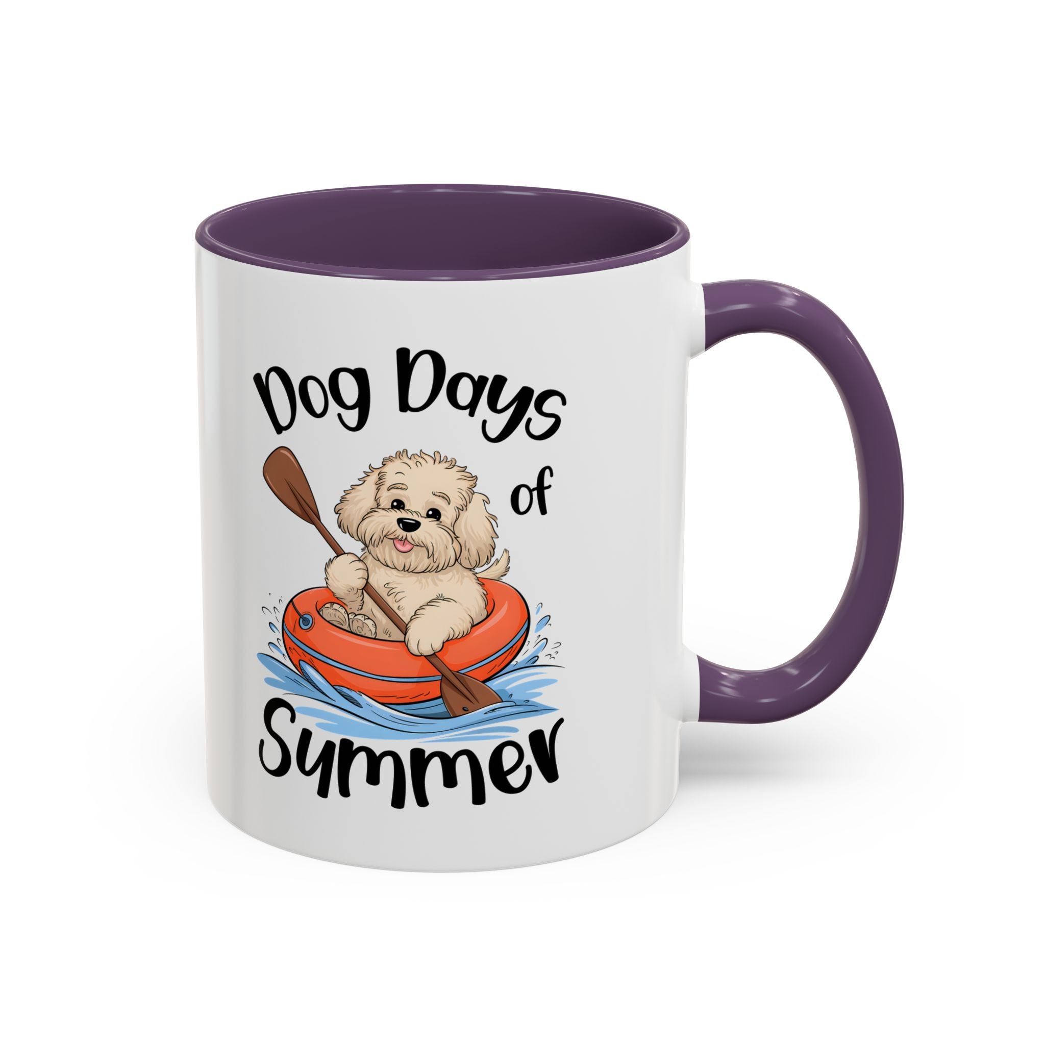 Dog Days of Summer Coffee Mug, Cute Dog Mug, Pet Lover Gift, Summer Vibes, Beach Decor, Fun Pet Cup, Canoeing Dog Design