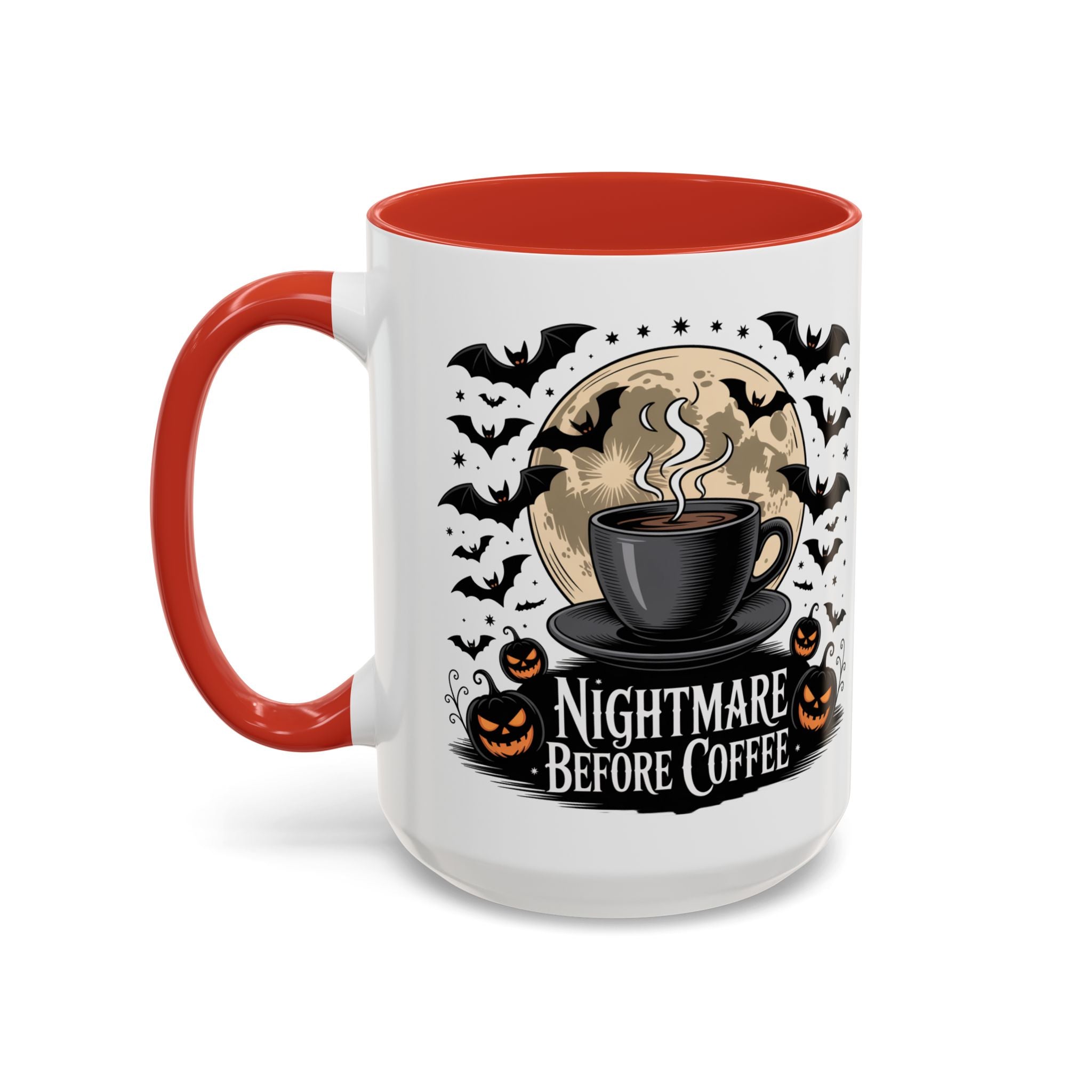 Halloween-Themed Coffee Mug: Nightmare Before Coffee funny art