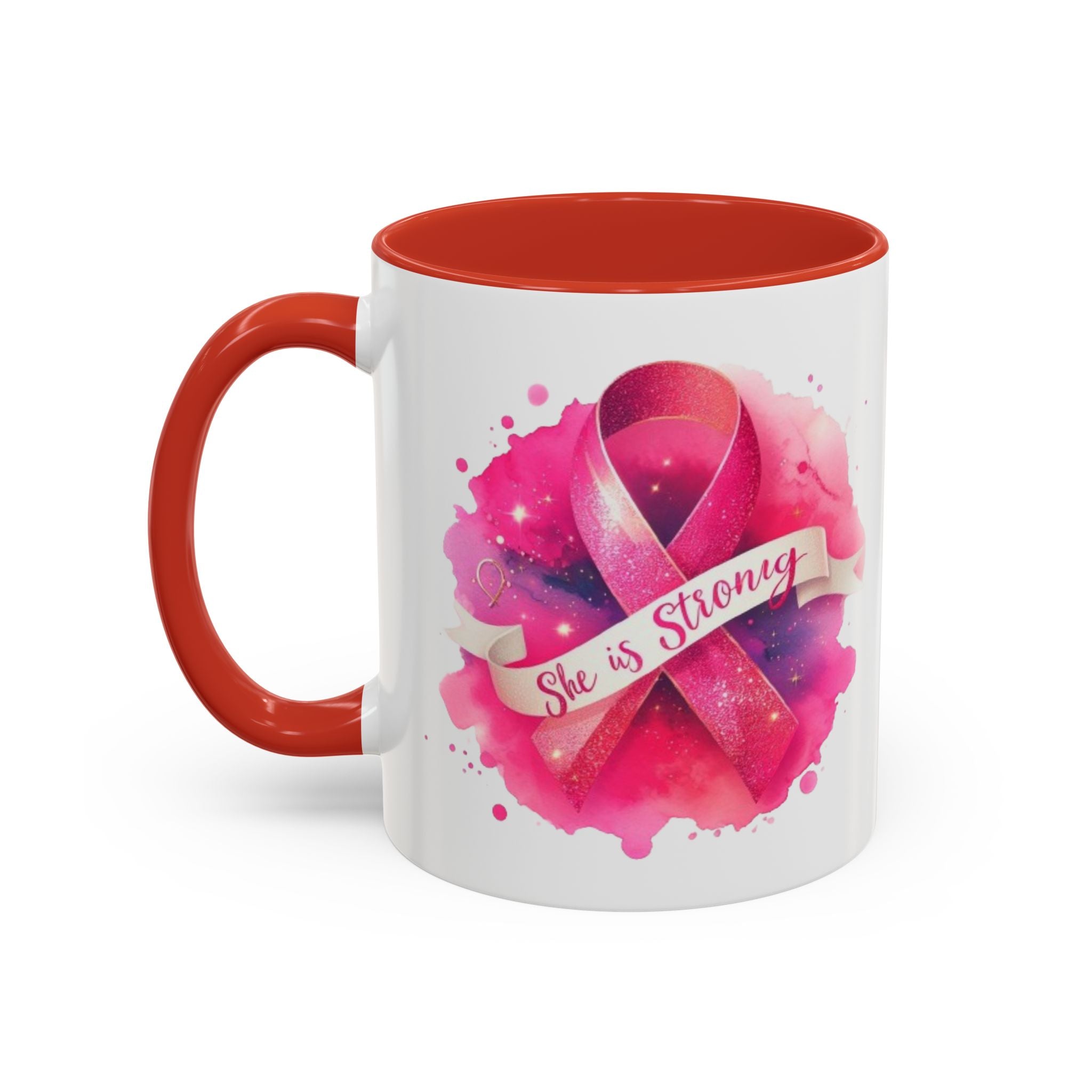 Empowering Pink Ribbon Coffee Mug | She is Strong | Gift for Cancer Awareness, Inspirational Drinkware, Office Mug, Motivational [...]