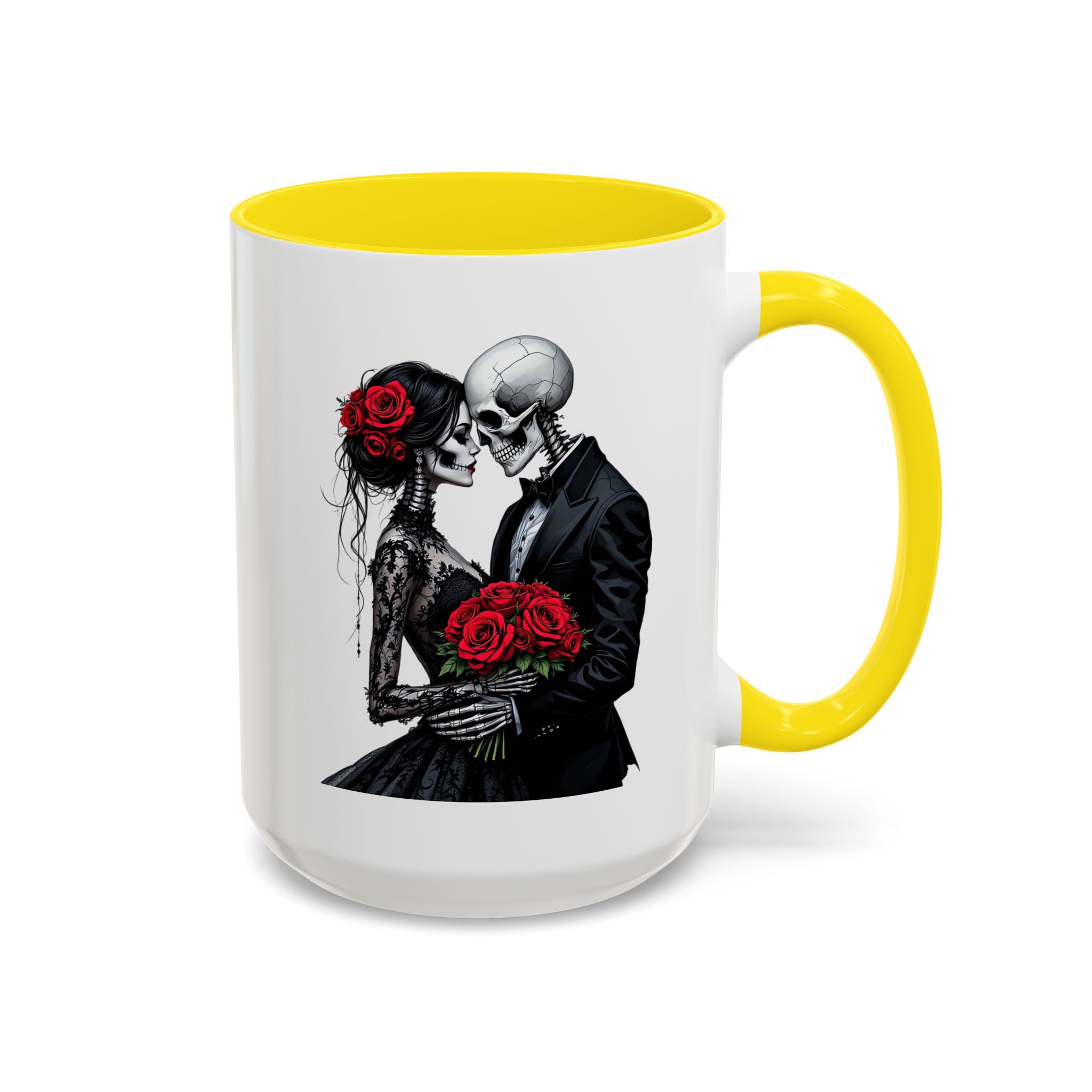 Romantic Skeleton Coffee Mug, Skull Love Mug, Gothic Gift, Halloween Decor, Couple Mug, Unique Coffee Cup